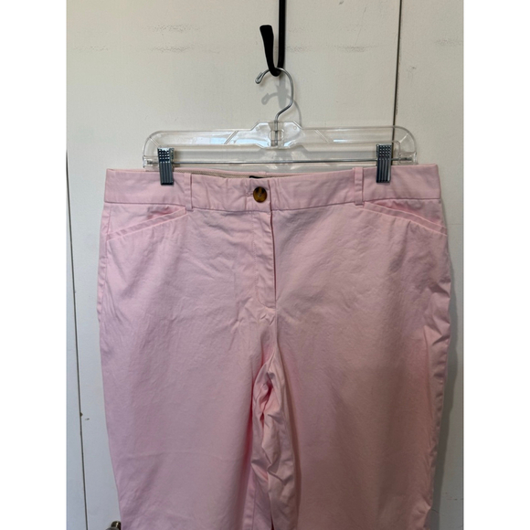 Women's Talbots Pink perfect curvy Crop stretch Pants Size 14P - Picture 2 of 9